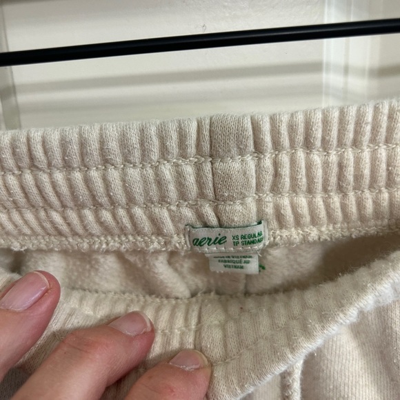 Aerie size XS women’s cream sweatpants LOVE colorful letter patches - Picture 3 of 9
